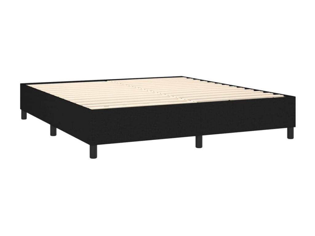 Upholstered bed base with mattress, black, 160x200 cm, fabric LMQO70432