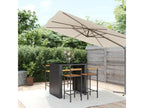 Elariva DUVU09941 5-piece black poly rattan and solid wood garden bar set