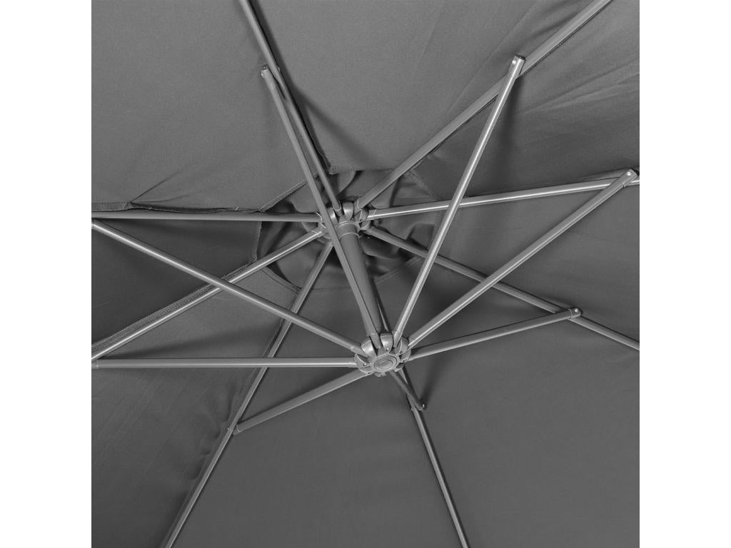 300cm Cantilever Parasol - Boisona - Grey - Anthracite Frame - Boisona Anti-Return System. OOYE95222