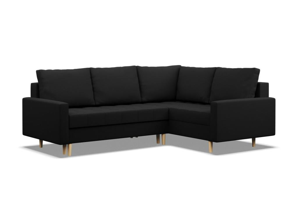 Right Corner Sofa with Ottoman Bed Function Black PPCY67035