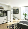 Nobellea S60 Graphite Grey Wardrobe, 60 cm, 2 Doors, 2 Drawers, White Front, 1 Shelf, 60x51x180 cm, UCGL37731