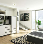 Nobellea S60 Graphite Grey Wardrobe, 60 cm, 2 Doors, 2 Drawers, White Front, 1 Shelf, 60x51x180 cm, UCGL37731