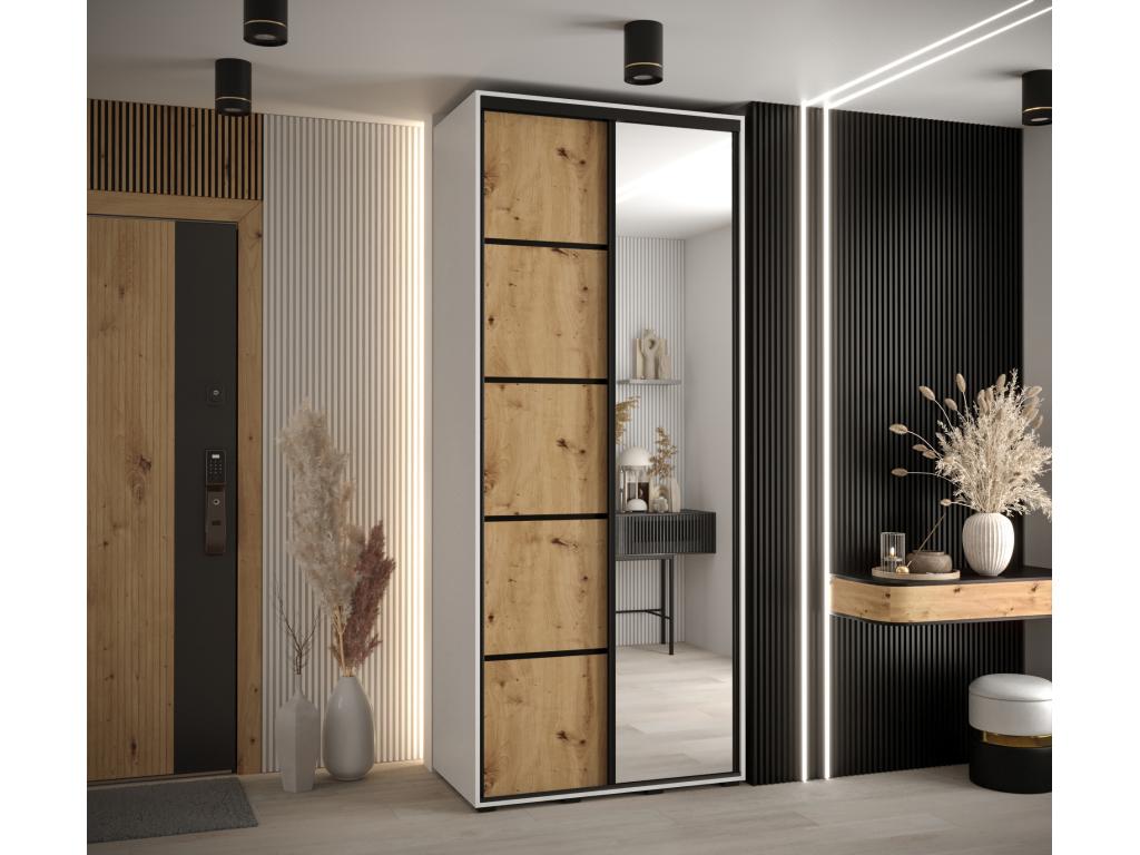 Boisona 5 Sliding Door Wardrobe 235.2/120/45 2 Doors White/Boisona/Black QEXJ82168