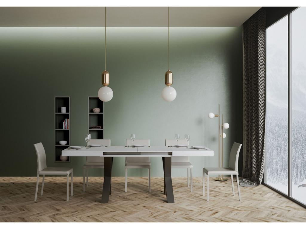 Extendable table 90x120/224 cm Boisona White Ash frame Anthracite PBVJ49612