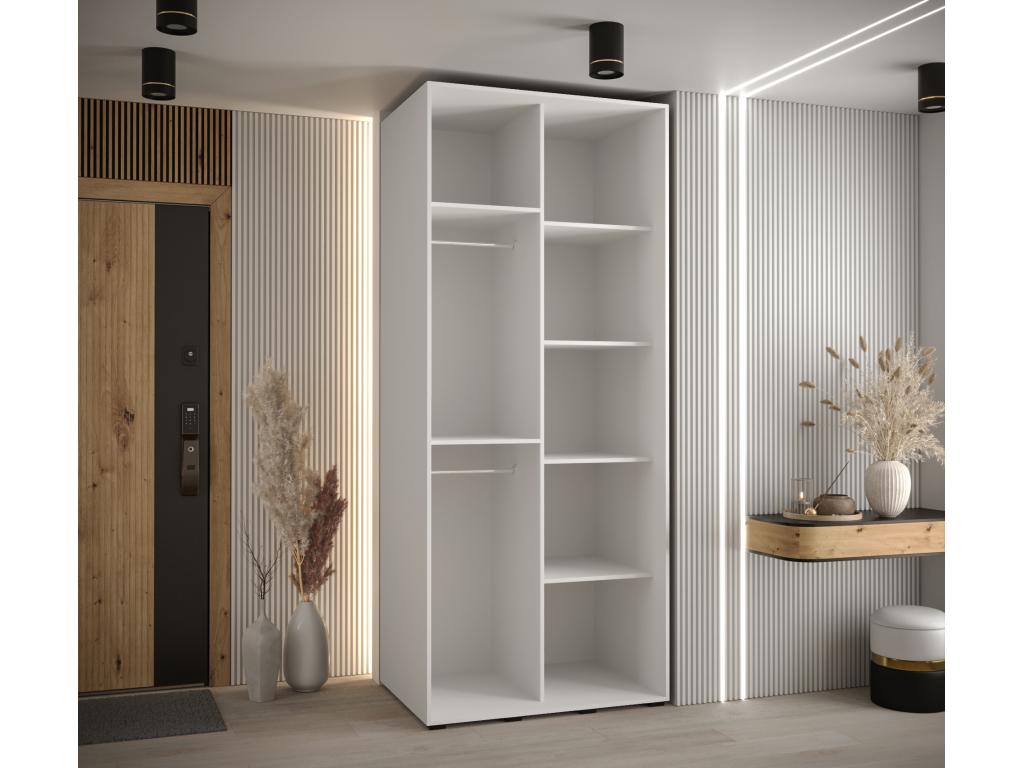 Nobellea 5 Sliding Door Wardrobe 235.2/120/60 2 Doors White/White/Black OMES59057