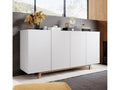 Low sideboard for living room/dining room in white with LED lighting, 160x40x79cm, Nobellea NALH04213