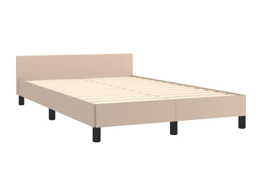 Bed frame with cappuccino headboard 120x190 faux leather XCDI91616