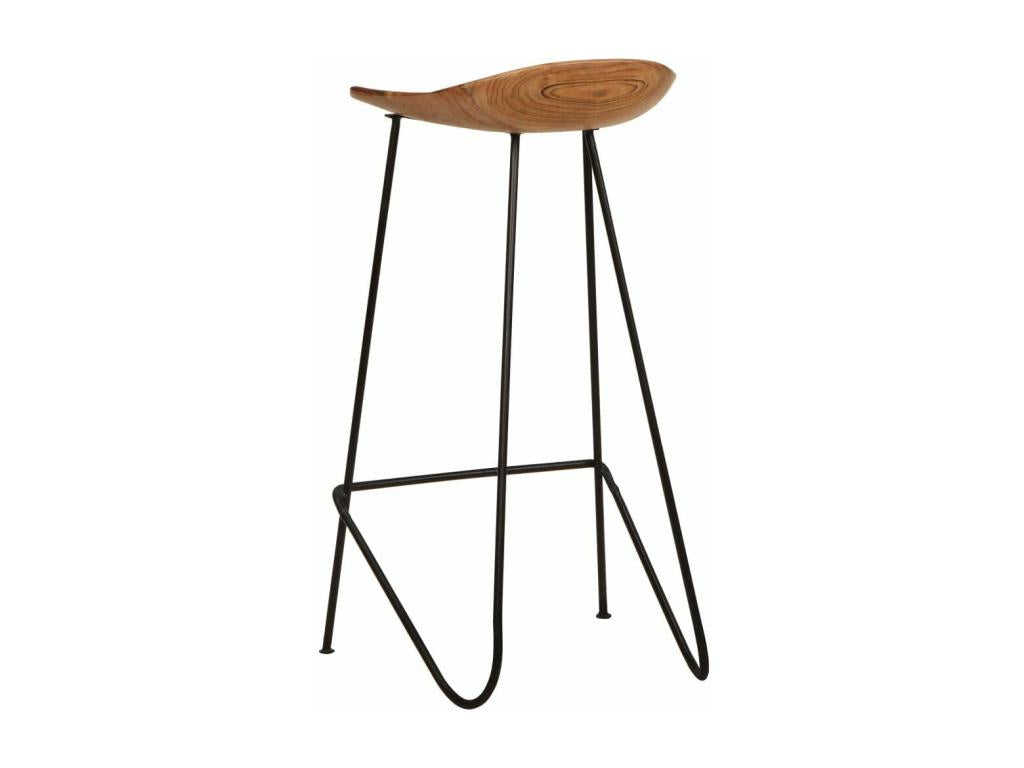 Set of two brown wooden stools 41x36x76 cm 1202088 ALXV04744