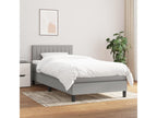 Upholstered bed base with mattress, light grey, 90x200 cm, fabric, 4 UANY20132