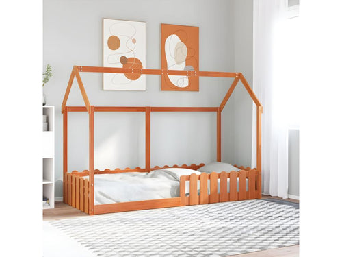 Children's bed frame in the shape of a house, 80x200cm, solid pine wood, AIDV73472