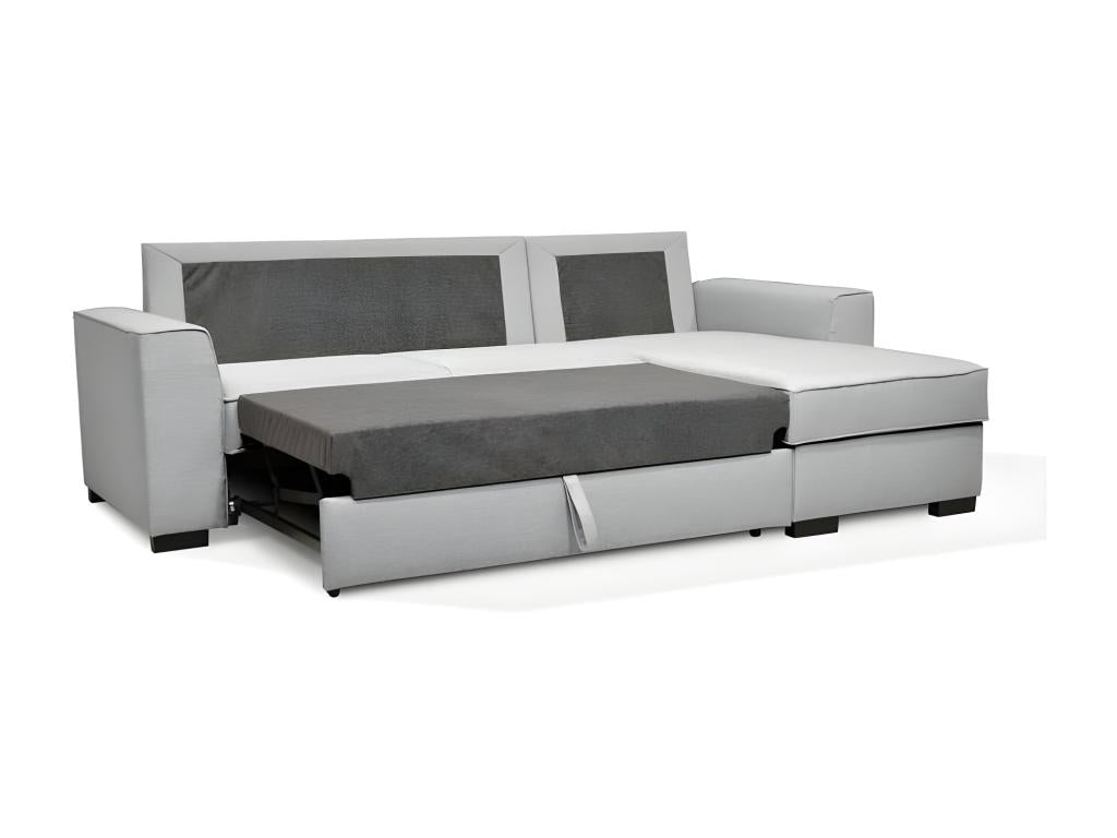 Reversible 4-seater corner sofa bed - Light grey fabric - W 247 x D 158 x H 92 cm VIHS52000