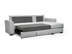 Reversible 4-seater corner sofa bed - Light grey fabric - W 247 x D 158 x H 92 cm VIHS52000