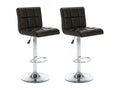 Set of 2 brown faux leather bar stools VAMC81958