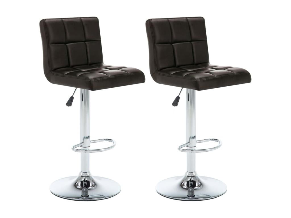 Set of 2 brown faux leather bar stools VAMC81958