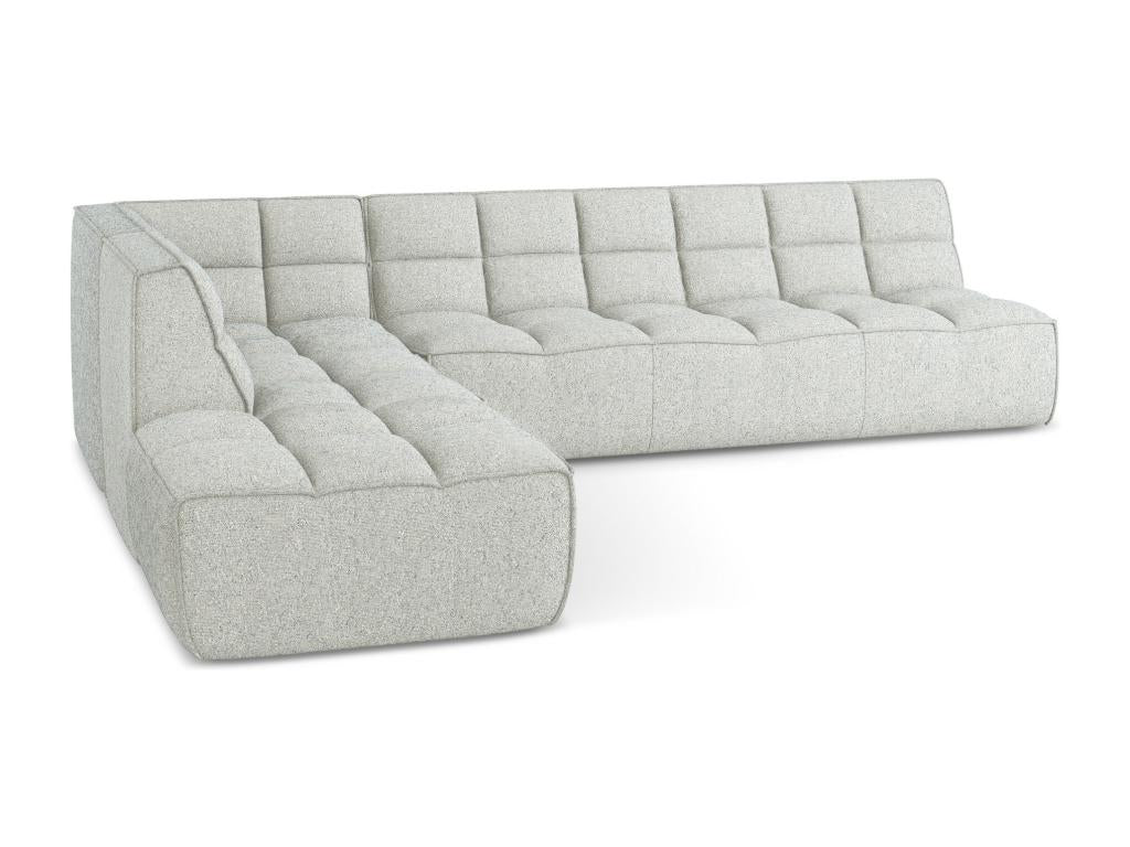 5-seater modular right-hand corner sofa in textured fabric - beige - Nobellea PMSA92109