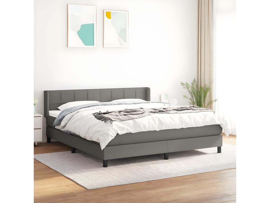 Boisona bed base with dark grey mattress 180x200 Fabric FVUA69677