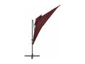 Cantilever parasol with double roof, burgundy red, 250x250 cm, JZUJ79619