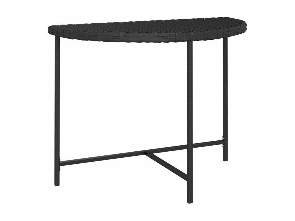 Black garden table 100x50x75 cm, woven resin CBJC93128