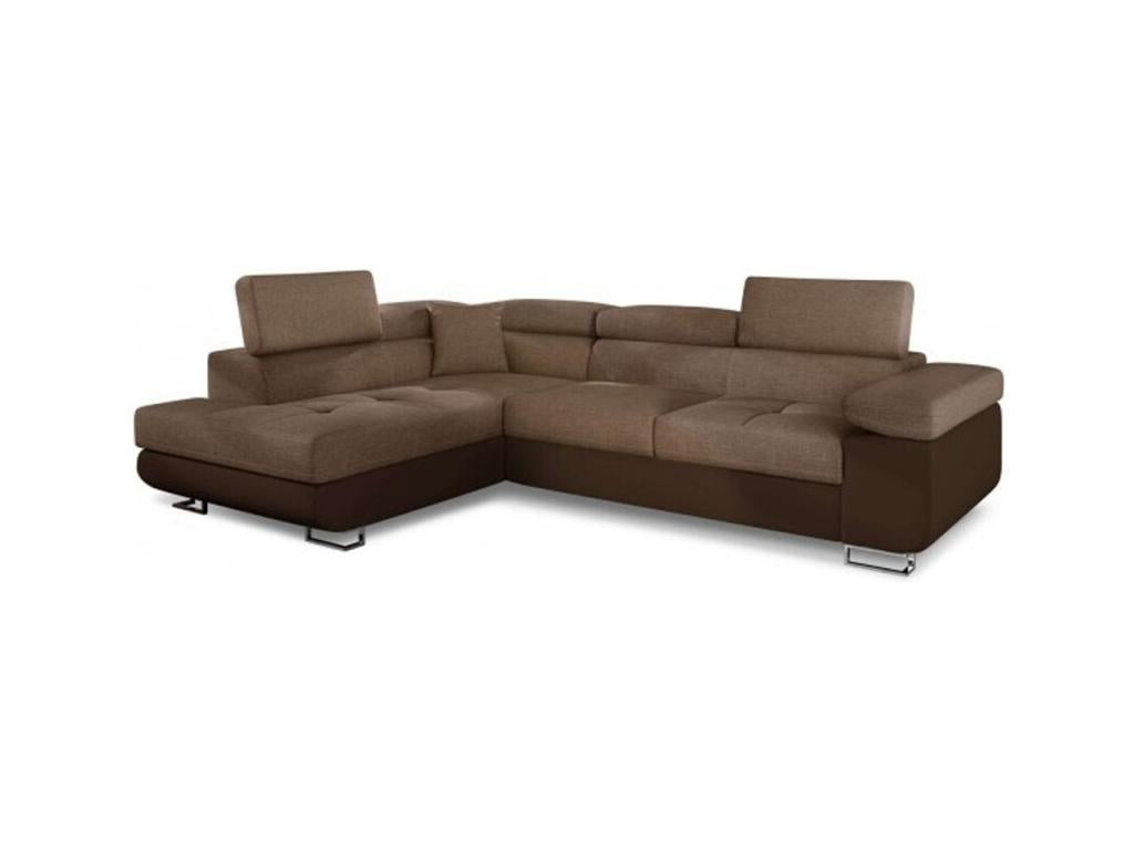 Boisona 275cm Right-Hand Corner Sofa Bed, Brown XJVC74609