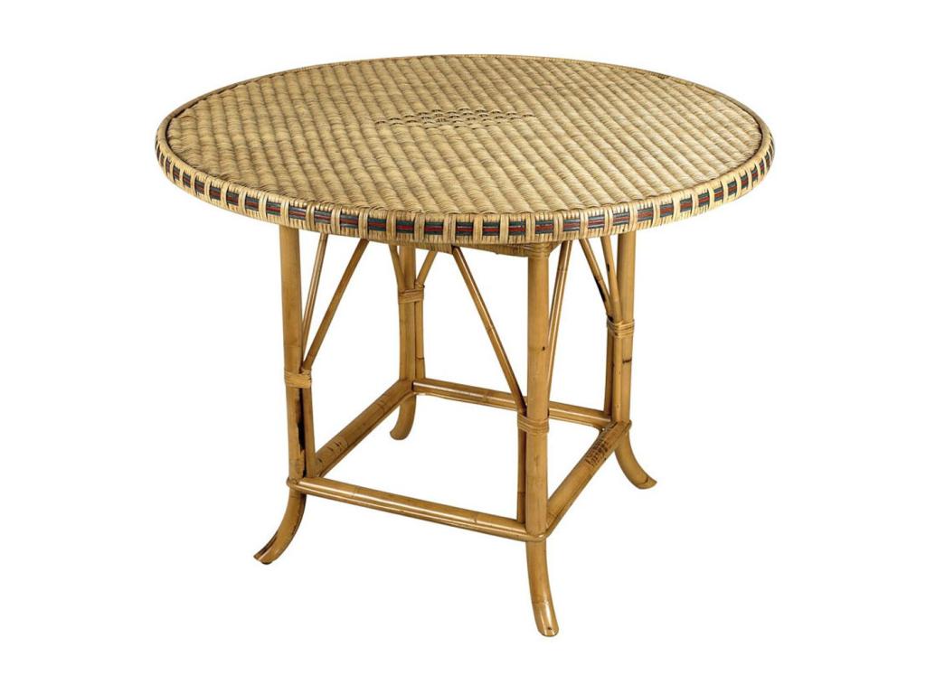 Patinated and colored rattan table QQIO79919