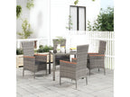 Garden chairs with cushions, set of 4, woven resin, grey, SIEE44429