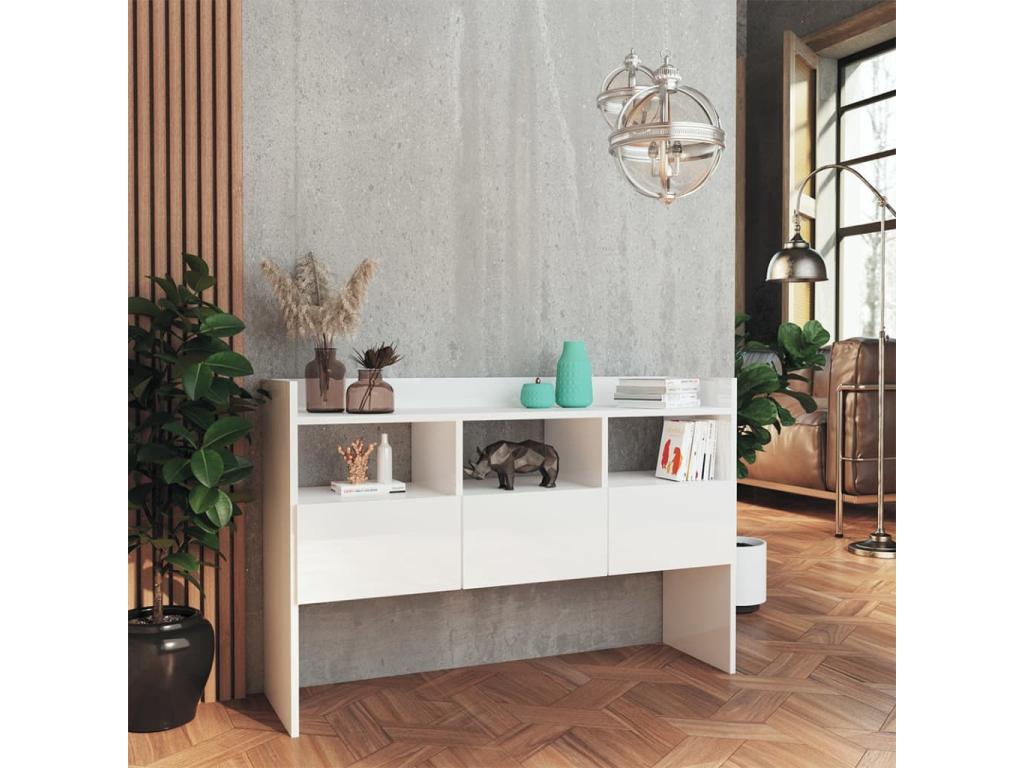 High-gloss white sideboard 105x30x70 cm Engineered wood ZZAW39497