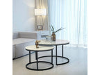 Nobellea Set of 2 side tables in white metal with marble finish, 50 x 60 cm, DTVL85836