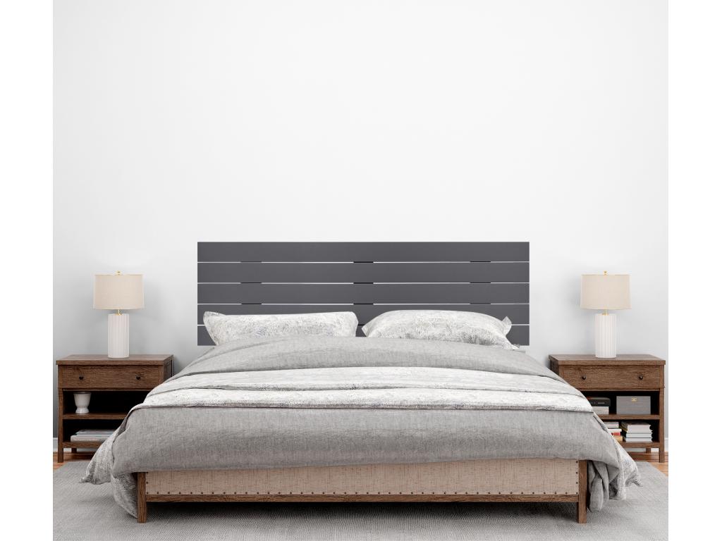 Boisona Recycled Wood Headboard DM Style Horizontal Pallet 160x46cm for 150/160cm Beds - Solid Grey QJQX68128