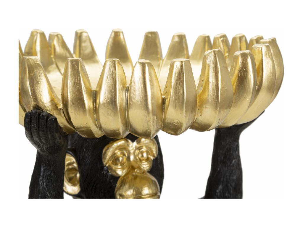 Monkey trinket tray in black resin 23x31.5 cm MWWH02813