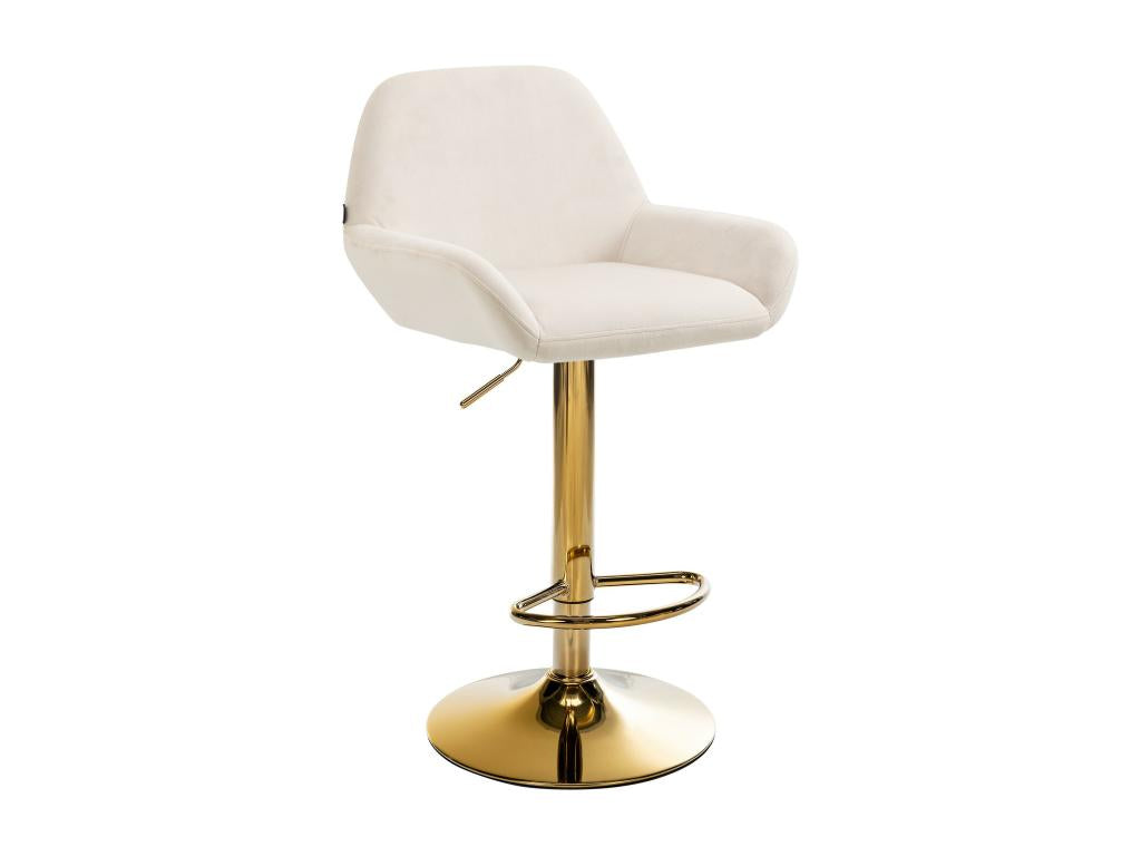 Bar stool - Velvet / Metal - Cream - Elariva XAAI63827