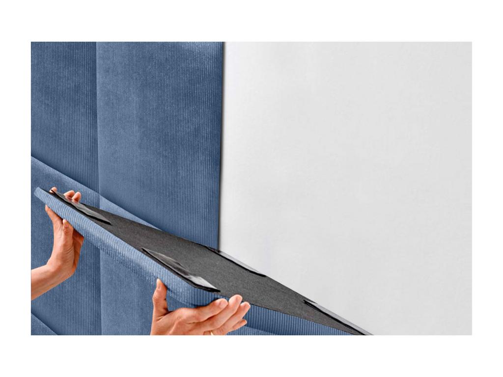 Elariva Upholstered Headboard in High-Quality Corduroy, Elariva Interior, Composed of Interchangeable Self-Adhesive Panels, Blue, 80 cm, BPSB45759