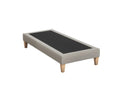 Upholstered bed base in beige linen - Boisona 100x200 YOQX83990