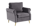 Nobellea Armchair, Dark Grey Velvet, HWCO47859