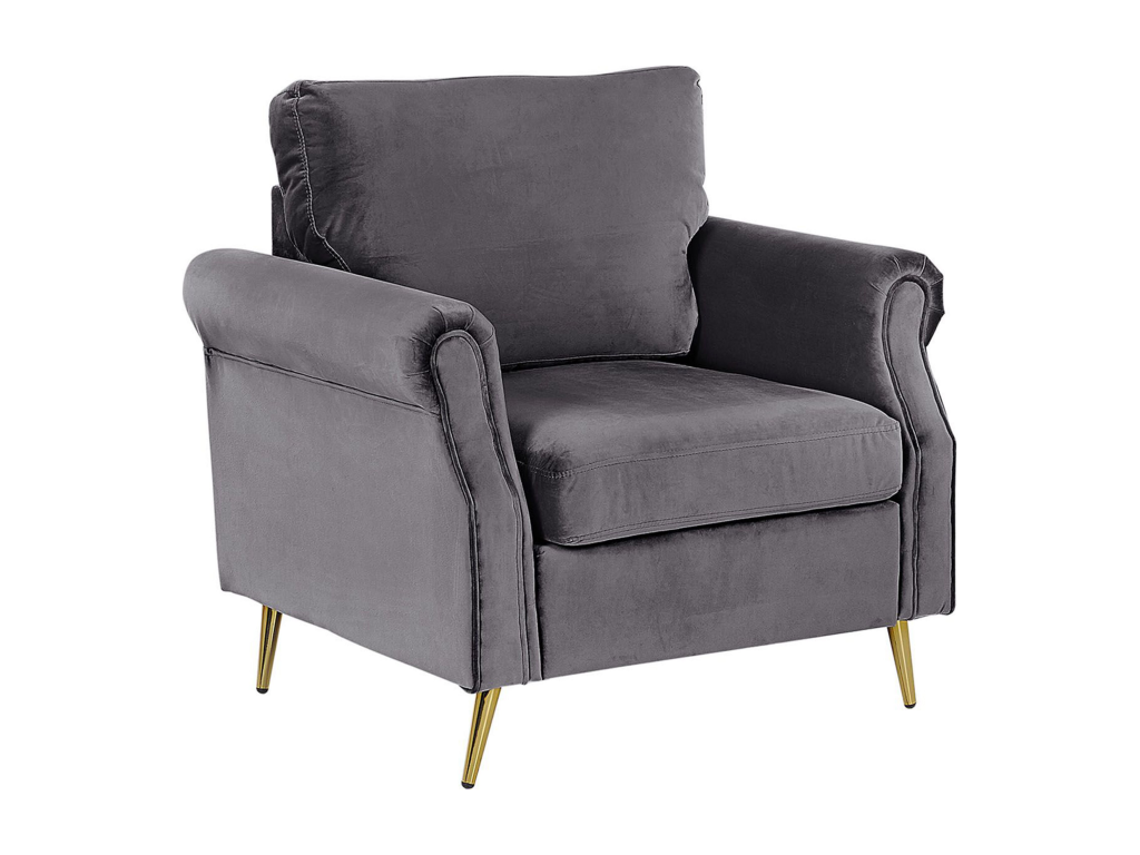 Nobellea Armchair, Dark Grey Velvet, HWCO47859