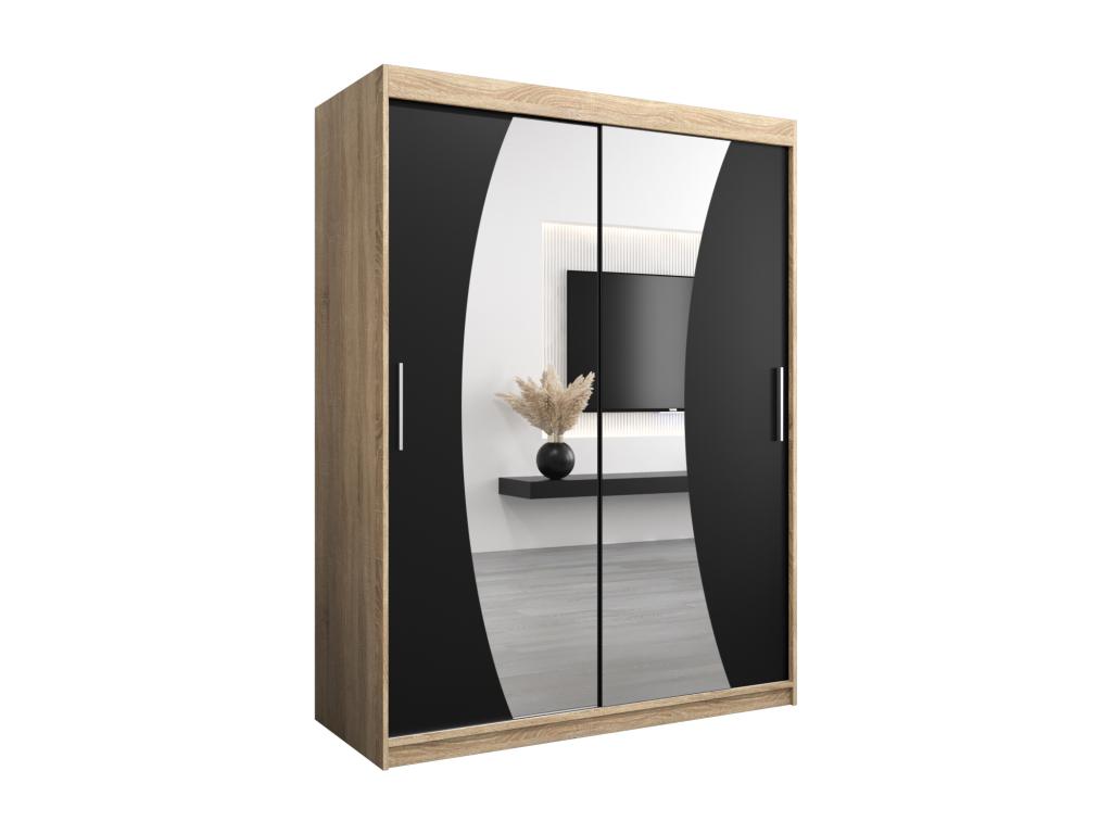 Nobellea Sliding Door Wardrobe 200/150/62 2 Doors Nobellea/Black DKBW62330