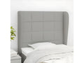 Headboard with wings, light grey, 103x23x118/128 cm, fabric RKTS87568