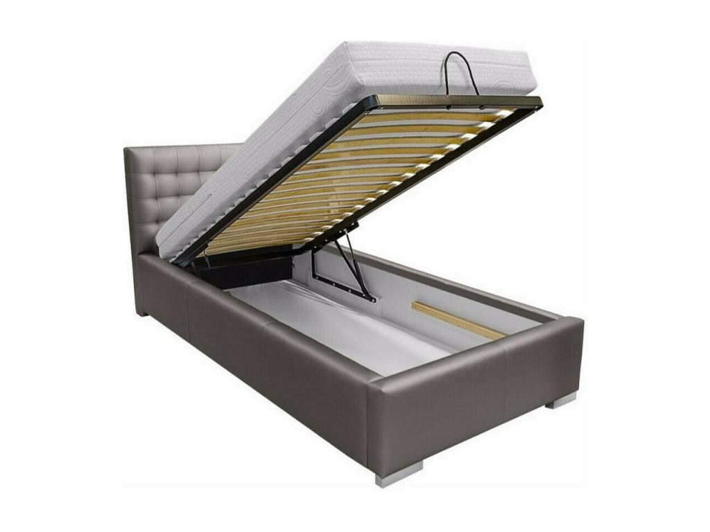 Boisona 104 Unique Brown Bed 90x200 Faux Leather Slatted Base for Boisona 107x222x92cm JKVG54026