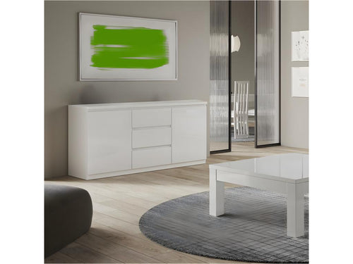Boisona - 2-Door, 3-Drawer Buffet in High Gloss White Lacquer GFGE24478