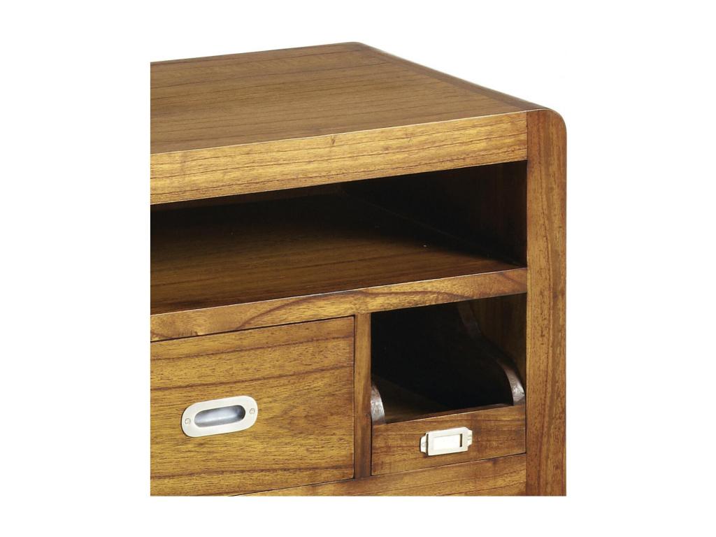 TV stand with 3 drawers, wood and bronze/brown finish, 115x40x47cm - Nobellea EHYZ62097