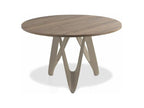 Round table with walnut wood top and brown lacquered fiberglass base, Boisona - Dimensions: D 110 x H 76 cm QULZ32003