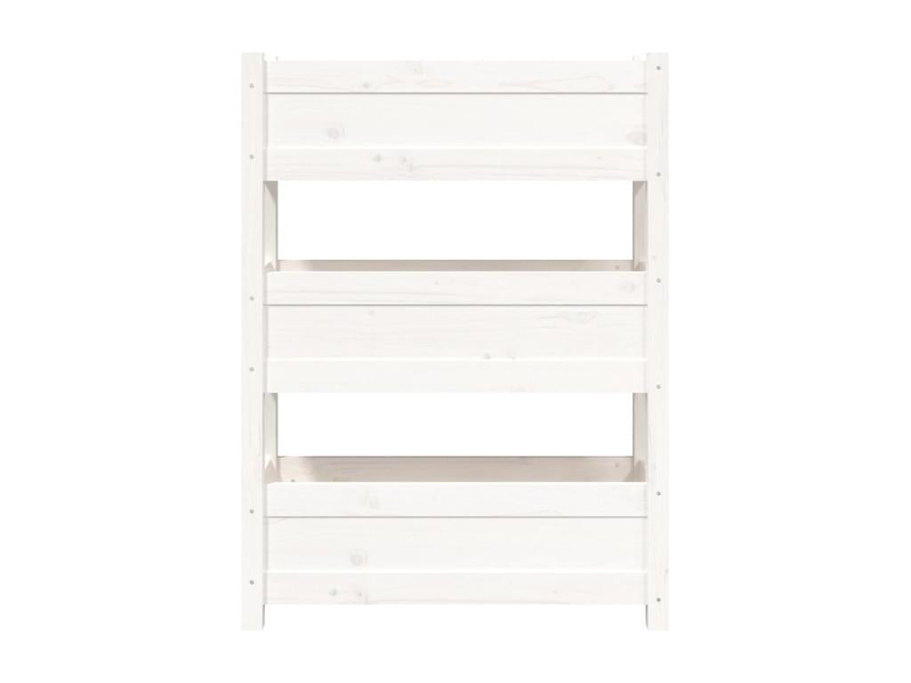 White planter 77x25x104.5 cm Solid pine wood WWGW16739