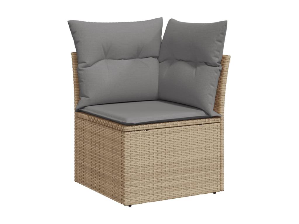 13-piece beige resin wicker garden furniture set with cushions DTRW69263