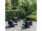 4-piece garden furniture set with cushions, woven resin, dark grey QNQG78324