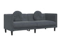 3-seater sofa with cushions, dark grey velvet HWDG57257