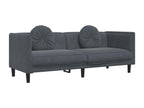3-seater sofa with cushions, dark grey velvet HWDG57257