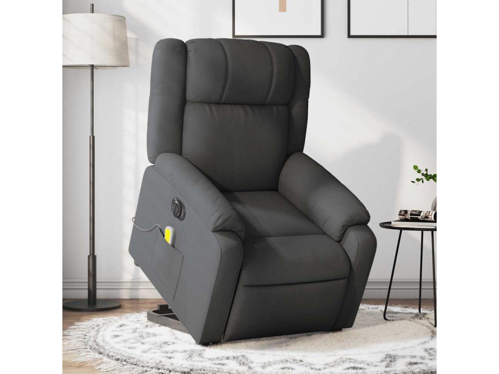 Electric Massage Recliner Chair, Dark Grey Fabric LOFU32364