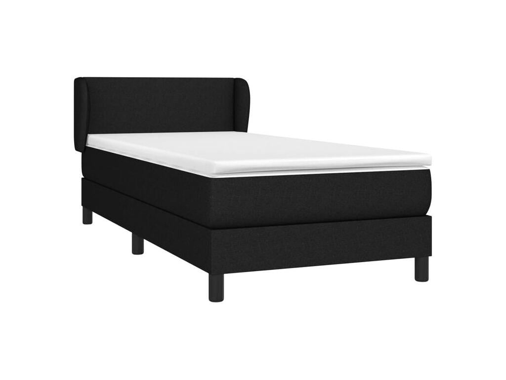 Boisona bed base and mattress, black, 80x200 cm, fabric, HOMD80592