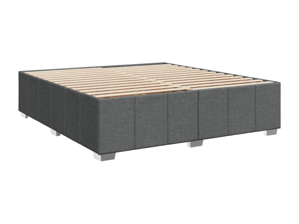 Boisona bed base with mattress, dark grey, 200x200cm, fabric WOHP18998