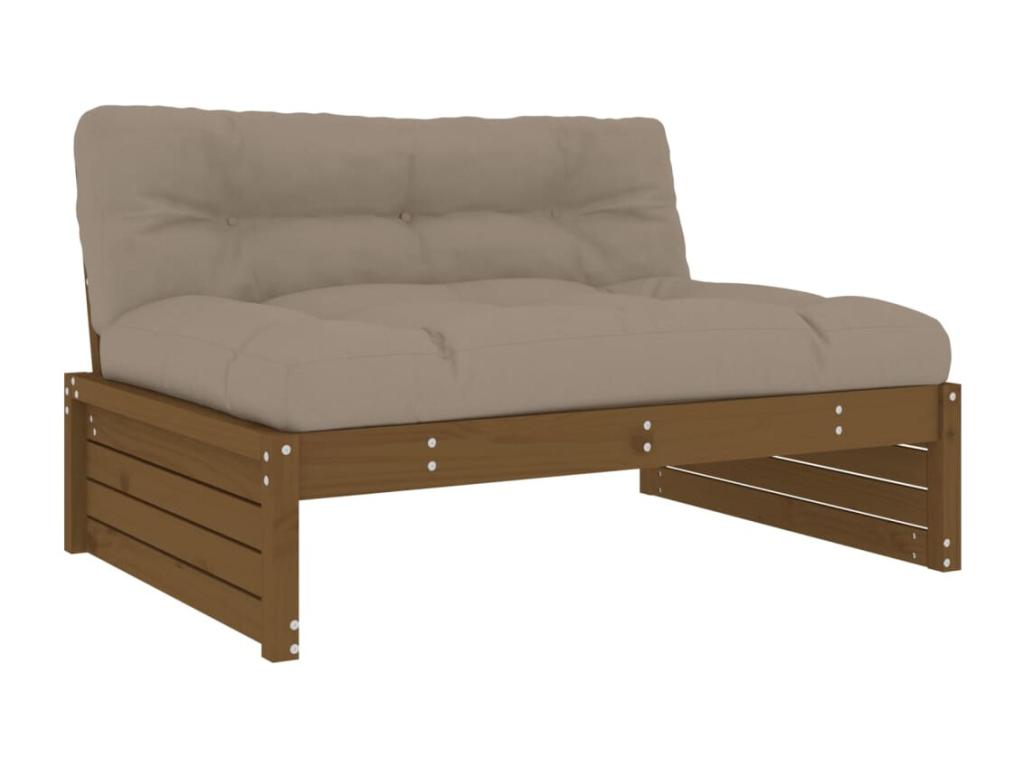 6-piece garden furniture set with cushions, honey brown, solid wood POVK89243