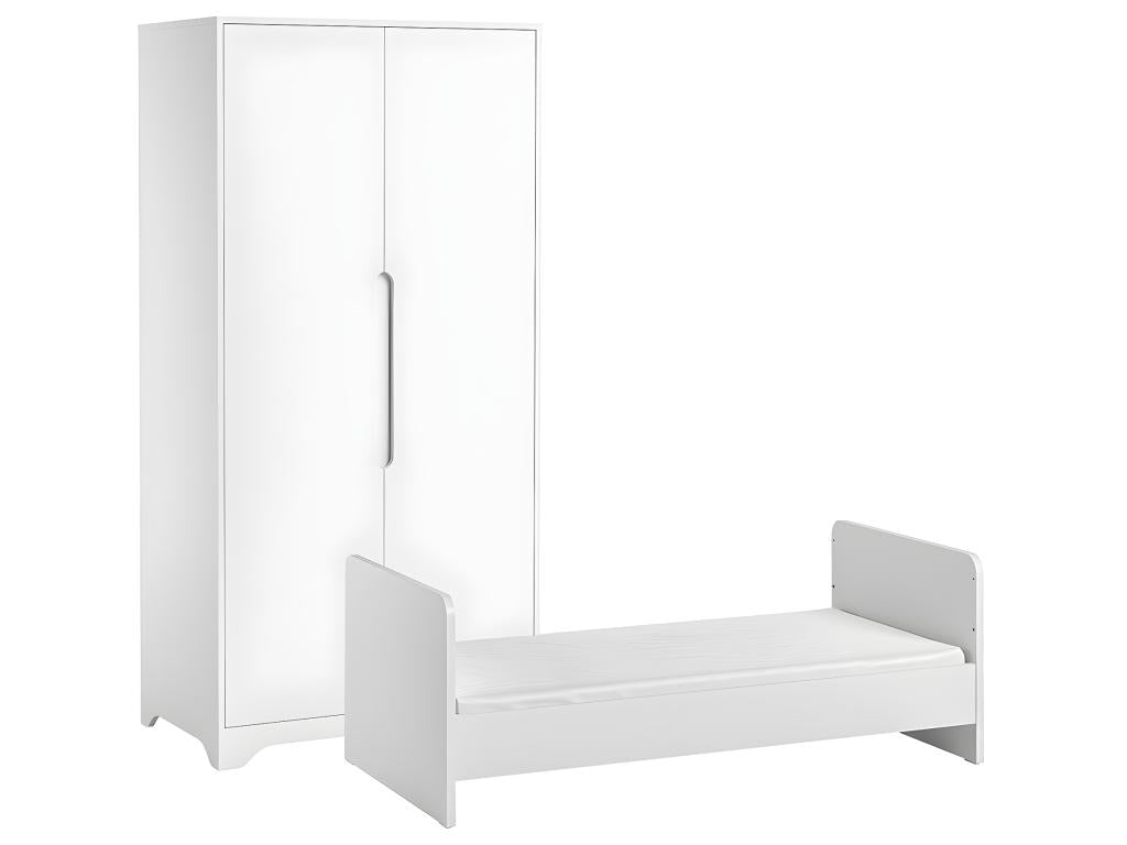 Convertible bed 70x140 and 2-door wardrobe Boisona White GDCU99379